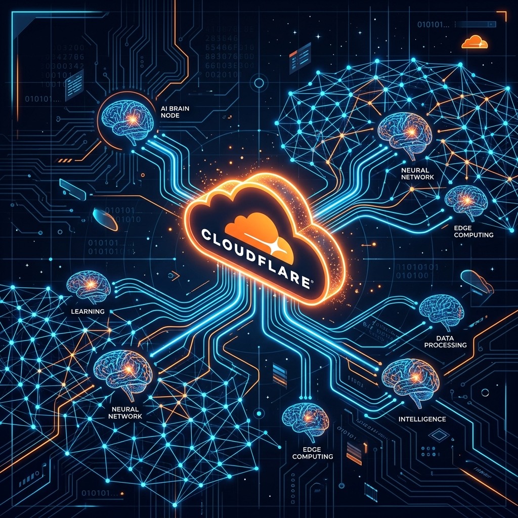 Cloudflare Workers AI neural network concept